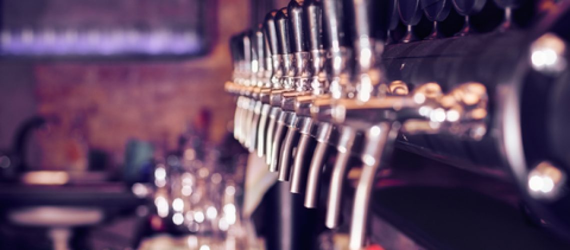 Beer tap from bar counter